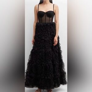 Marchesa notte black Swiss dot gown